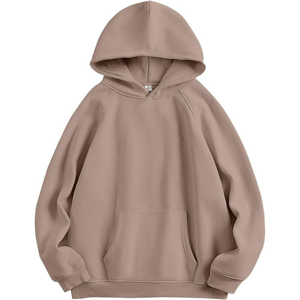 Women Light Khaki Hoodies Oversized Fleece Long Sleeve Comfy Casual Sweatshirts